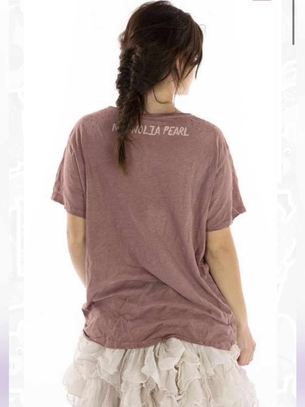 Magnolia Pearl Sovereign Heart 924 Bisou Dusty Rose Distressed Tee Shirt OS - Picture 4 of 11